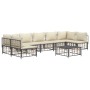 8-piece garden furniture set with anthracite PE rattan cushions by vidaXL, Outdoor sofas - Ref: Foro24-3186794, Price: 637,37...