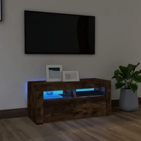 TV-Möbel mit LED-Leuchten aus geräucherter Eiche 90x35x40 cm von vidaXL, TV-Möbel - Ref: Foro24-822721, Preis: 52,86 €, Rabat...