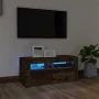 TV-Möbel mit LED-Leuchten aus geräucherter Eiche 90x35x40 cm von vidaXL, TV-Möbel - Ref: Foro24-822721, Preis: 52,79 €, Rabat...
