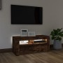 Mueble de TV con luces LED roble ahumado 90x35x40 cm de vidaXL, Muebles TV - Ref: Foro24-822721, Precio: 53,45 €, Descuento: %