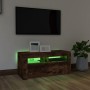 Mueble de TV con luces LED roble ahumado 90x35x40 cm de vidaXL, Muebles TV - Ref: Foro24-822721, Precio: 53,45 €, Descuento: %