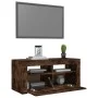 TV-Möbel mit LED-Leuchten aus geräucherter Eiche 90x35x40 cm von vidaXL, TV-Möbel - Ref: Foro24-822721, Preis: 52,79 €, Rabat...