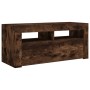 Mueble de TV con luces LED roble ahumado 90x35x40 cm de vidaXL, Muebles TV - Ref: Foro24-822721, Precio: 53,45 €, Descuento: %