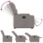 Sillón reclinable elevable tela gris taupe