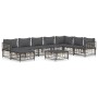Gartenmöbel-Set 9-teilig und anthrazitfarbene PE-Rattan-Kissen von vidaXL, Outdoor-Sofas - Ref: Foro24-3186793, Preis: 752,03...