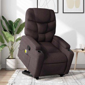 Silla de masaje reclinable de pie de tela marrón oscuro en Sillones | Comprar online en Foro24