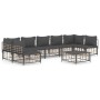 Gartenmöbel-Set 8-teilig und anthrazitfarbene PE-Rattan-Kissen von vidaXL, Outdoor-Sofas - Ref: Foro24-3186795, Preis: 640,30...