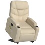 Silla de masaje reclinable de pie de tela color crema