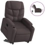 Sillón eléctrico reclinable elevable de tela marrón oscuro