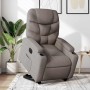 Sillón eléctrico reclinable elevable de tela gris taupe