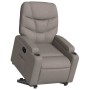 Sillón eléctrico reclinable elevable de tela gris taupe