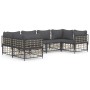 Gartenmöbel-Set 6-teilig anthrazitfarbene Kissen PE-Rattan von vidaXL, Outdoor-Sofas - Ref: Foro24-3186797, Preis: 506,89 €, ...