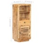Aparador de madera de mango rugosa 45x32x110 cm