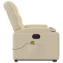 Sillón de masaje eléctrico reclinable elevable tela crema