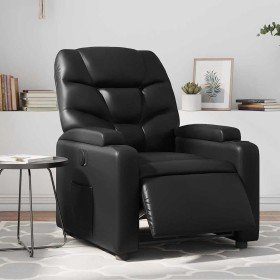 Sillón reclinable eléctrico de cuero sintético negro Sillón reclinable eléctrico de cuero sintético negro
