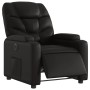 Sillón reclinable eléctrico de cuero sintético negro