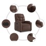 Sillón reclinable eléctrico de cuero sintético marrón