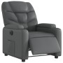 Sillón reclinable eléctrico de cuero sintético gris