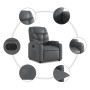 Sillón reclinable eléctrico de cuero sintético gris