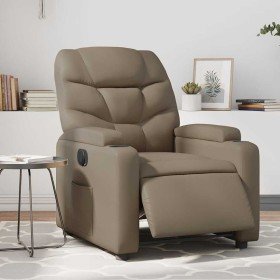 Sillón reclinable eléctrico de cuero sintético color capuchino Sillón reclinable eléctrico de cuero sintético color capuchino