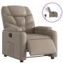 Sillón reclinable eléctrico de cuero sintético color capuchino