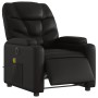 Sillón de masaje reclinable eléctrico cuero sintético negro