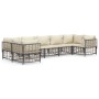 Garden furniture set 7 pieces and anthracite gray PE rattan cushions by vidaXL, Outdoor sofas - Ref: Foro24-3186800, Price: 6...