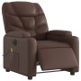 Sillón de masaje reclinable eléctrico cuero sintético marrón