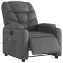 Sillón de masaje reclinable eléctrico cuero sintético gris