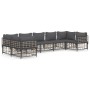 Gartenmöbel-Set 7-teilig und anthrazitgraue PE-Rattankissen von vidaXL, Outdoor-Sofas - Ref: Foro24-3186801, Preis: 582,86 €,...