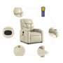 Sillón reclinable de masaje de pie cuero artificial color crema