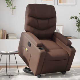 Sillón reclinable de masaje de pie de cuero sintético marrón en Sillones | Comprar online en Foro24