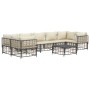 Gartenmöbel-Set 8-teilig und anthrazitfarbene PE-Rattan-Kissen von vidaXL, Outdoor-Sofas - Ref: Foro24-3186802, Preis: 664,02...