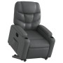 Sillón reclinable elevable eléctrico de cuero sintético gris