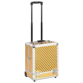 Goldener Make-up-Trolley aus Aluminium, 35 x 29 x 45 cm von vidaXL, Kulturbeutel - Ref: Foro24-91827, Preis: 61,44 €, Rabatt: %
