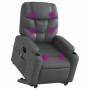 Sillón de masaje elevable eléctrico cuero sintético gris
