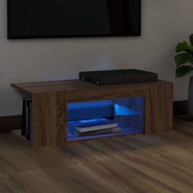 Mueble de TV con luces LED color roble marrón 90x39x30 cm de vidaXL, Muebles TV - Ref: Foro24-822667, Precio: 47,06 €, Descue...