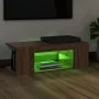 TV-Schrank mit LED-Leuchten, Farbe Eiche braun, 90 x 39 x 30 cm von vidaXL, TV-Möbel - Ref: Foro24-822667, Preis: 46,42 €, Ra...