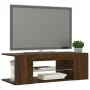 TV-Schrank mit LED-Leuchten, Farbe Eiche braun, 90 x 39 x 30 cm von vidaXL, TV-Möbel - Ref: Foro24-822667, Preis: 46,42 €, Ra...