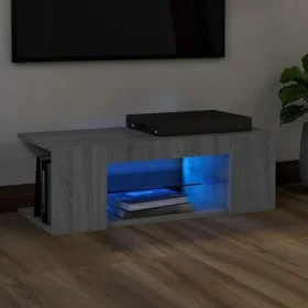 Mueble de TV con luces LED gris Sonoma 90x39x30 cm de vidaXL, Muebles TV - Ref: Foro24-822666, Precio: 55,64 €, Descuento: %
