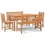 Juego de comedor para jardín 5 piezas madera maciza de teca de vidaXL, Conjuntos de jardín - Ref: Foro24-3157152, Precio: 773...