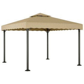 Taupe gray aluminum and steel gazebo 3x3 m by vidaXL, Tents and gazebos - Ref: Foro24-318522, Price: 419,53 €, Discount: %