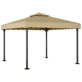 Taupe gray aluminum and steel gazebo 3x3 m by vidaXL, Tents and gazebos - Ref: Foro24-318522, Price: 411,46 €, Discount: %