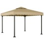 Taupe gray aluminum and steel gazebo 3x3 m by vidaXL, Tents and gazebos - Ref: Foro24-318522, Price: 419,53 €, Discount: %