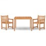 Juego de comedor para jardín 3 pzas madera maciza de teca