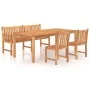 4-teilige Garten-Essgarnitur aus massivem Teakholz von vidaXL, Gartensets - Ref: Foro24-3157160, Preis: 895,48 €, Rabatt: %