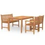 Juego de comedor para jardín 4 piezas madera maciza de teca de vidaXL, Conjuntos de jardín - Ref: Foro24-3157166, Precio: 699...
