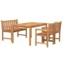Juego de comedor para jardín 4 piezas madera maciza de teca de vidaXL, Conjuntos de jardín - Ref: Foro24-3157166, Precio: 699...