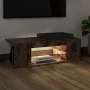 TV-Schrank mit LED-Leuchten, Farbe Eiche geräuchert, 90 x 39 x 30 cm von vidaXL, TV-Möbel - Ref: Foro24-822665, Preis: 46,66 ...