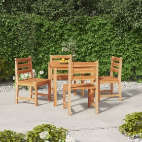 Juego de comedor para jardín 5 piezas madera maciza de teca de vidaXL, Conjuntos de jardín - Ref: Foro24-3157178, Precio: 522...